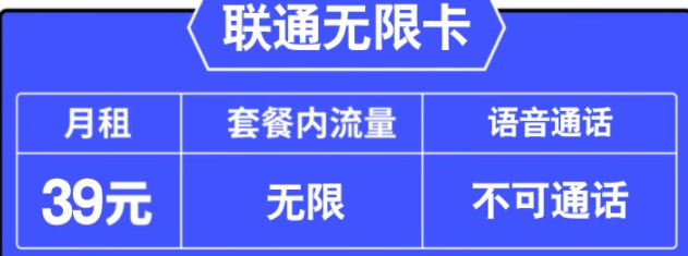 新店沖量 聯(lián)通無限卡 39元月租+無限全國通用流量+可隨時銷戶 長期套餐