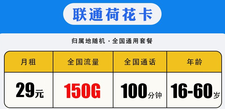 聯(lián)通荷花卡怎么樣？低月租不限速5G校園流量卡 聯(lián)通29包150G+100分鐘