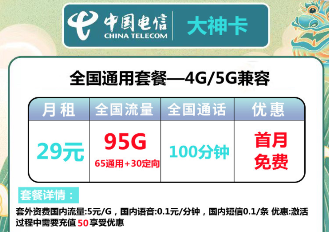 流量卡都需要首充嗎？電信流量卡【電信大神卡、銀河卡】官方套餐長期資費(fèi)手機(jī)卡