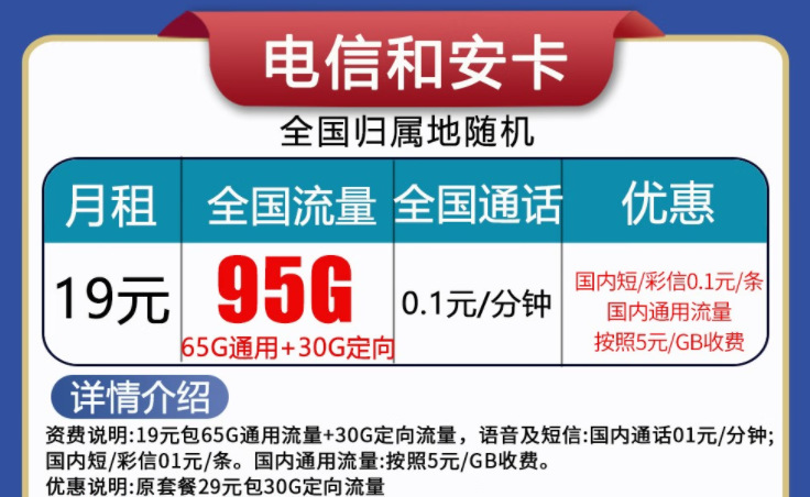 中國電信和安卡、喜顏卡套餐介紹 實(shí)用優(yōu)惠的手機(jī)上網(wǎng)卡低至19元全國流量不限速