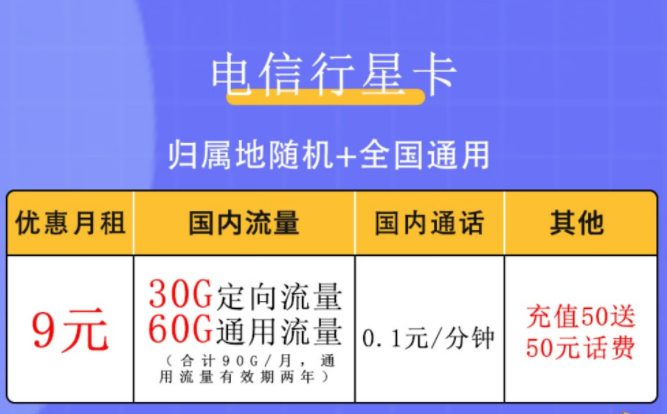 個(gè)人購(gòu)買(mǎi)流量的激活方式有哪些？電信行星卡、昌榮卡優(yōu)惠套餐最低9元