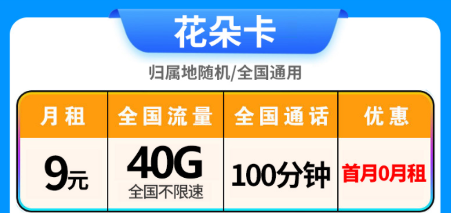 超值優(yōu)惠套餐低月租大流量手機(jī)流量卡 中國(guó)電信花朵卡9元流量卡套餐介紹