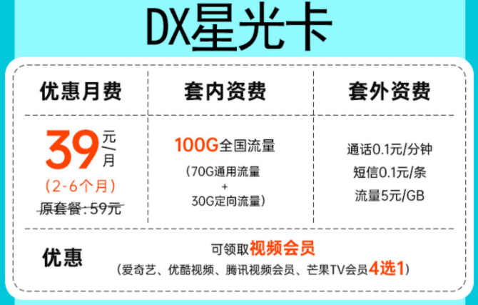 無期約！寧夏可用！39元“電信星光卡”爆款大酬賓，四選一超實(shí)惠！