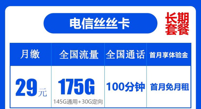 電信絲絲卡|長期爆卡！超多流量、要實名、免費領取正規(guī)官方套餐！