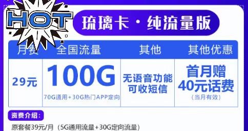 上網(wǎng)無極限！聯(lián)通29元100G套餐！想玩就玩！