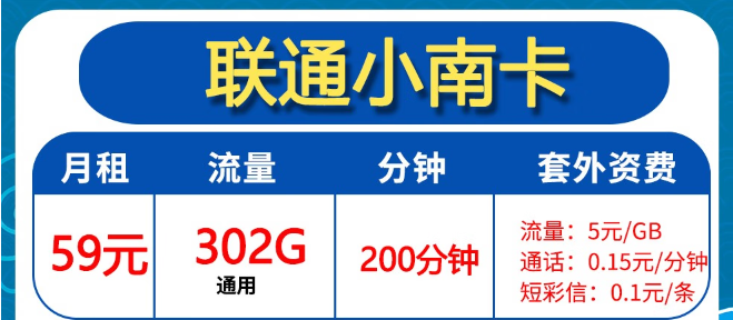 聯(lián)通流量卡申請|29元103G、59元302G|全通用無定向！