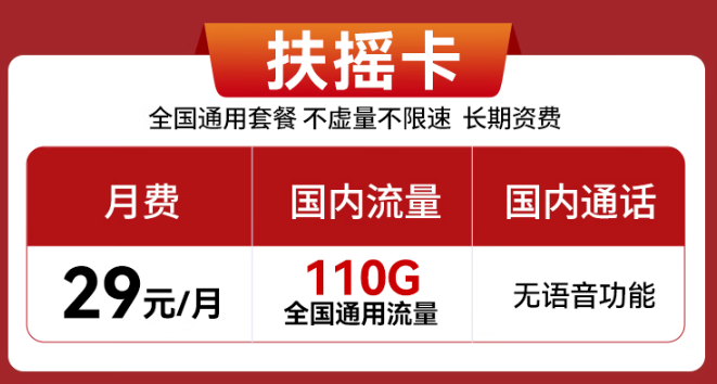 實(shí)惠好用的流量卡推薦！29元110G、29元100G通用流量卡！